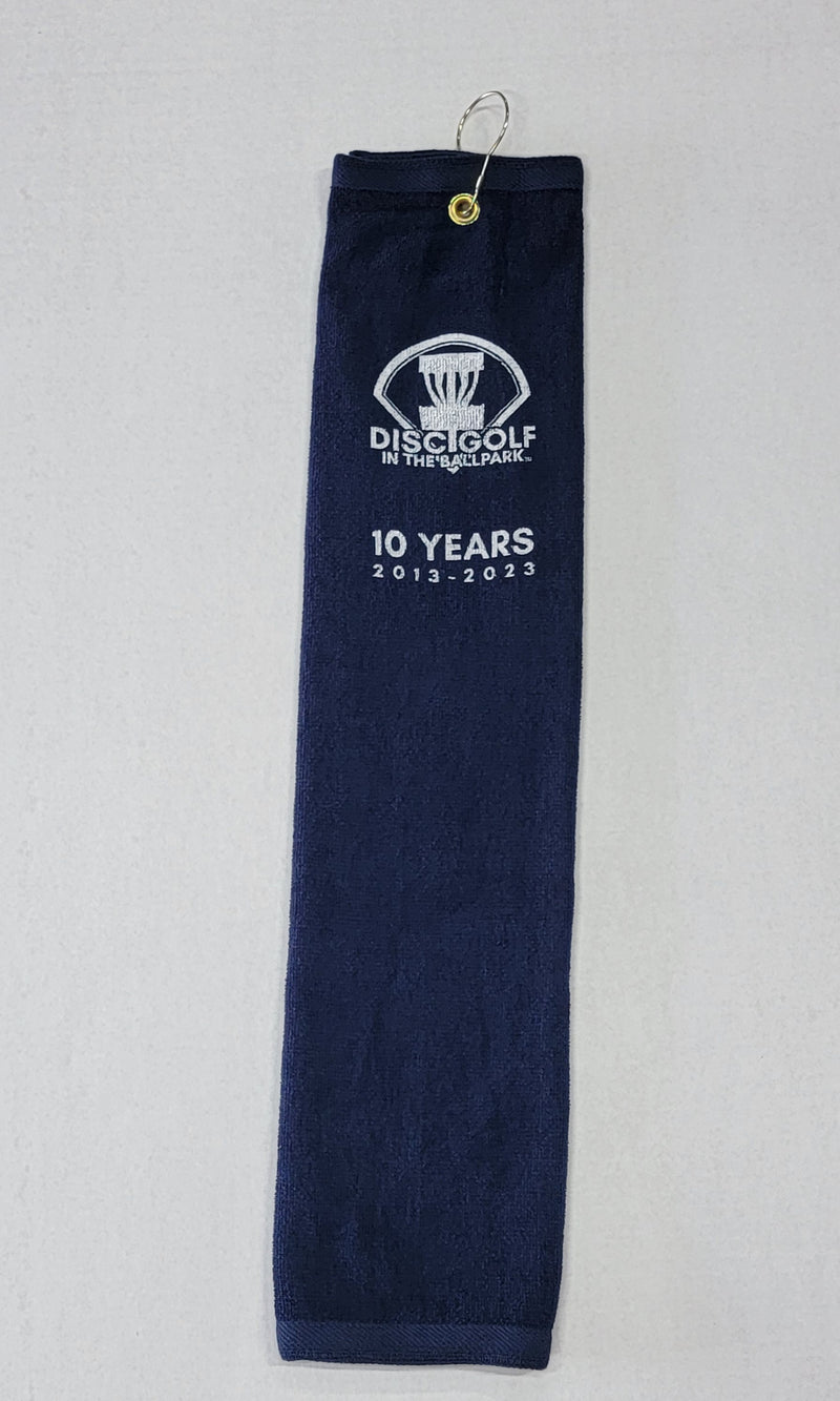 Local Route Tri-Fold Towel - 10 Years Disc Golf In The Ballpark