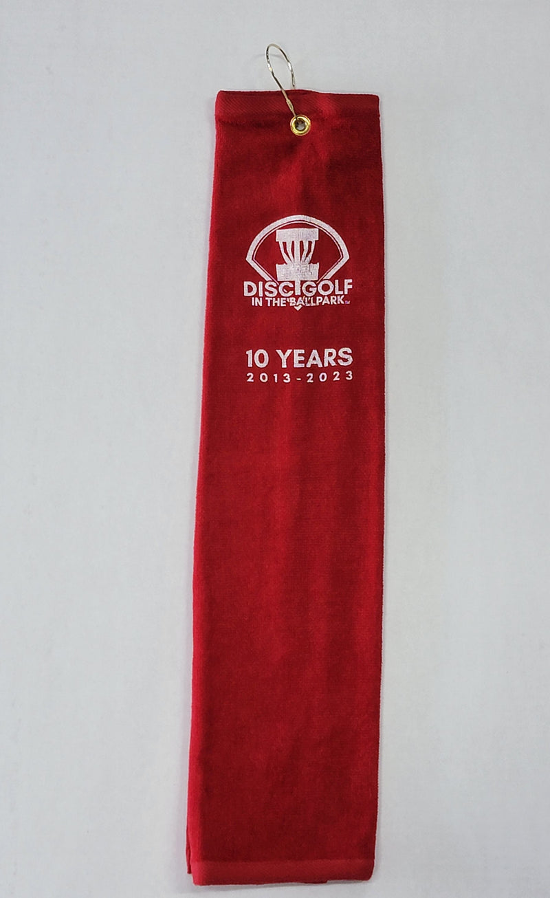 Local Route Tri-Fold Towel - 10 Years Disc Golf In The Ballpark