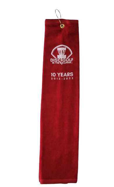 Local Route Tri-Fold Towel - 10 Years Disc Golf In The Ballpark