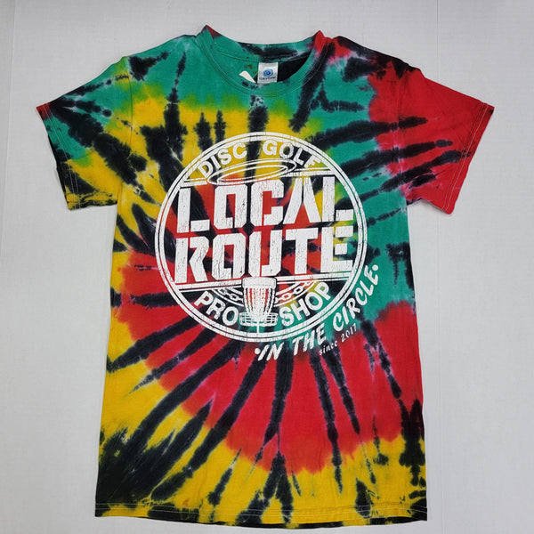 Local Route In The Circle Cotton T-Shirt Destressed Design -Rasta Web