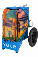 Zuca All Terrain Disc Golf Cart - Blue Frame With Twilight Trail Insert Bag