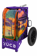 Zuca All Terrain Disc Golf Cart - Purple Frame With Twilight Trail Insert Bag