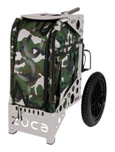 Zuca All Terrain Disc Golf Cart - Gray Frame With Woodland Camo Insert Bag