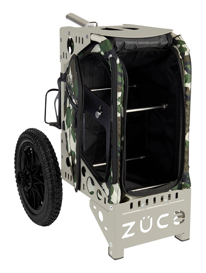 Zuca Gray All Terrain Disc Golf Cart - Woodland Camo All Terrain Insert Bag