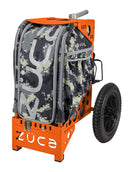 Zuca All Terrain Disc Golf Cart - Orange Frame With Anaconda Insert Bag