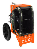 Zuca All Terrain Disc Golf Cart - Orange Frame With Woodland Camo Insert Bag