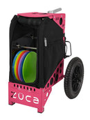 Zuca All Terrain Disc Golf Cart - Pink Frame With Covert Insert Bag