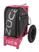 Zuca All Terrain Disc Golf Cart - Pink Frame With Gunmetal Insert Bag