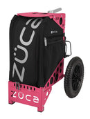 Zuca All Terrain Disc Golf Cart - Pink Frame With Onyx Insert Bag