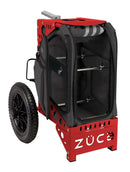 Zuca All Terrain Disc Golf Cart - Red Frame With Gunmetal Insert Bag
