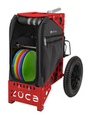 Zuca All Terrain Disc Golf Cart - Red Frame With Gunmetal Insert Bag