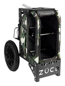 Zuca All Terrain Disc Golf Cart - Black Frame With Woodland Camo Insert Bag