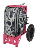 Zuca All Terrain Disc Golf Cart - Pink Frame With Anaconda Insert Bag