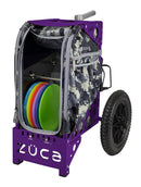 Zuca All Terrain Disc Golf Cart - Purple Frame With Anaconda Insert Bag