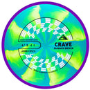 Axiom Cosmic Neutron Crave fairway driver disc, blue and yellow disc with purple rim