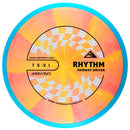 Axiom Cosmic Neutron Rhythm fairway driver disc, orange and yellow disc with turquoise rim