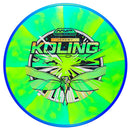 Axiom Cosmic Neutron Tempo midrange disc, Jeremy Koling 2026 Team Series "Dragonfly" stamp, green and turquoise disc with blue rim