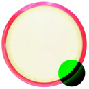 Axiom Eclipse Defy driver disc, Blank (no top stamp) stamp, glow disc with pink rim