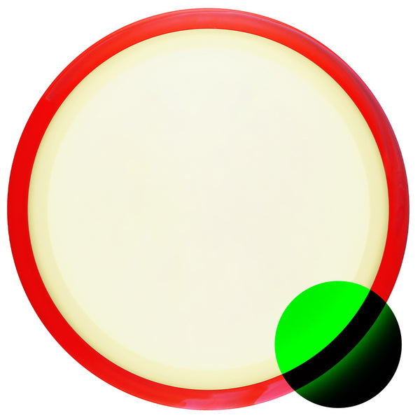 Axiom Eclipse Defy driver disc, Blank (no top stamp) stamp, glow disc with red rim