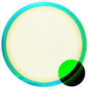 Axiom Eclipse Defy driver disc, Blank (no top stamp) stamp, glow disc with turquoise and green rim