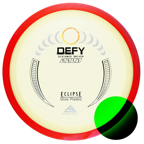 Axiom Eclipse Defy driver disc, glow disc with red rim