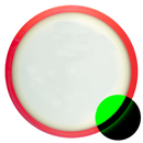 Axiom Eclipse Vanish driver disc, Blank (no top stamp) stamp, glow disc with red rim