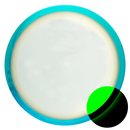Axiom Eclipse Vanish driver disc, Blank (no top stamp) stamp, glow disc with teal rim