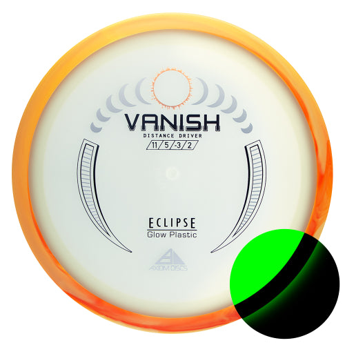 Axiom Eclipse Vanish driver disc,  disc with orange and dark yellow rim