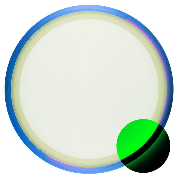 Axiom Eclipse Virus driver disc, Blank (no top stamp) stamp, glow disc with purple and blue rim