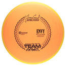 Axiom Electron Medium Envy putt & approach disc, James Conrad World Champion Signature Series stamp, orange disc with yellow rim