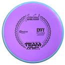Axiom Electron Medium Envy putt & approach disc, James Conrad World Champion Signature Series stamp, purple disc with blue rim