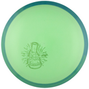 Axiom Fission Simon Line Time-Lapse Retooled driver disc, Lab Second stamp, mint disc with turquoise and light green rim