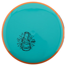 Axiom Neutron Hex midrange disc, Lab Second stamp, turquoise disc with orange rim