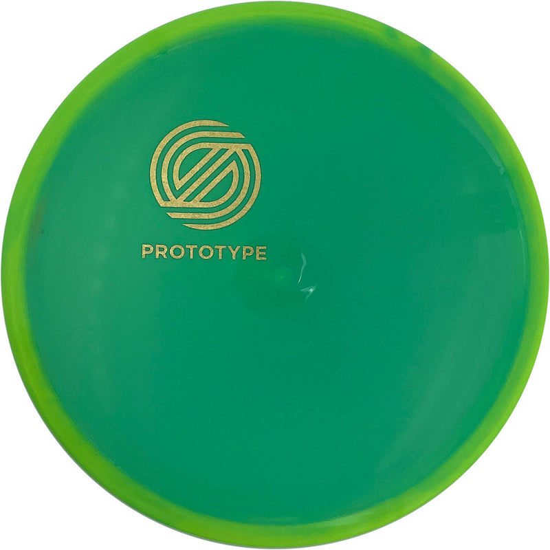 Axiom Neutron Simon Line Aspect driver disc, Simon Line Prototype Mini Stamp stamp, green disc with light green rim