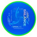 Axiom Neutron Simon Line Balance midrange disc, "No Limits" Special Edition stamp, blue disc with light green rim