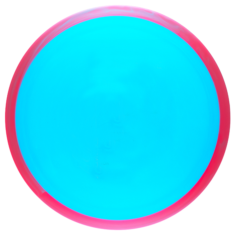 Axiom Neutron Simon Line Time-Lapse driver disc, Blank (no top stamp) stamp, blue disc with red rim