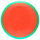 Axiom Neutron Simon Line Time-Lapse driver disc, Blank (no top stamp) stamp, orange disc with green rim