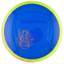 Axiom Neutron Simon Line Time-Lapse Retooled driver disc, Lab Second stamp, royal blue disc with green yellow and orange rim