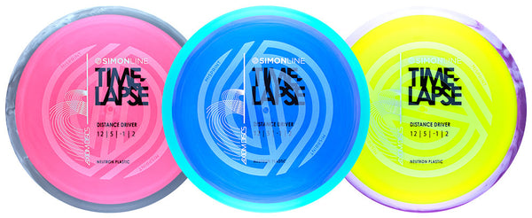 Axiom Neutron Simon Line Time-Lapse Retooled driver disc, Simon Line Misprint stamp, multi color disc with multi color rim
