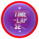 Axiom Neutron Simon Line Time-Lapse Retooled driver disc, Time-Lapse Typography stamp, purple disc with red rim
