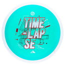 Axiom Neutron Simon Line Time-Lapse Retooled driver disc, Time-Lapse Typography stamp, turquoise disc with white rim
