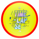Axiom Neutron Simon Line Time-Lapse Retooled driver disc, Time-Lapse Typography stamp, yellow disc with red rim