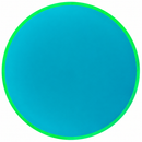 Axiom Neutron Soft Tempo midrange disc, Blank (no top stamp) stamp, blue disc with lime green rim