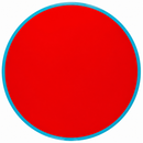 Axiom Neutron Soft Tempo midrange disc, Blank (no top stamp) stamp, red disc with turquoise rim