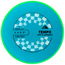 Axiom Neutron Soft Tempo midrange disc, blue disc with lime green rim