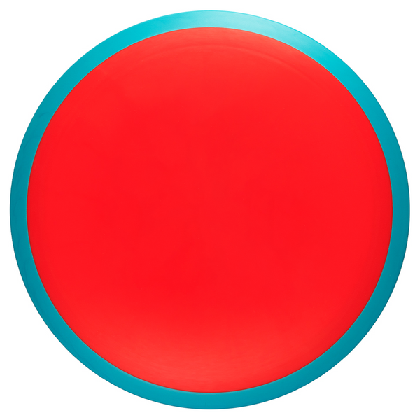 Axiom Neutron Virus driver disc, Blank (no top stamp) stamp, red disc with blue rim