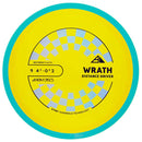 Axiom Neutron Wrath fairway driver disc, white disc with lime green rim