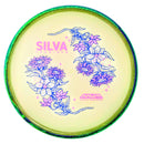 Axiom Particle Eclipse Proxy putt & approach disc, Silva Saarinen 2025 Team Series "Flowers" stamp, glow disc with green and dark blue rim