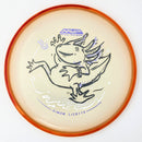 Axiom Particle Eclipse Simon Line Pixel putt & approach disc, Simon Lizotte 2025 Team Series "Lizottl'" stamp, glow disc with orange and dark orange rim