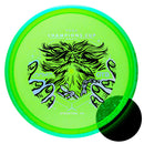 Axiom Particle Glow Proton Hex midrange disc, 2025 Champions Cup "Wizardcraft" stamp, green disc with green rim